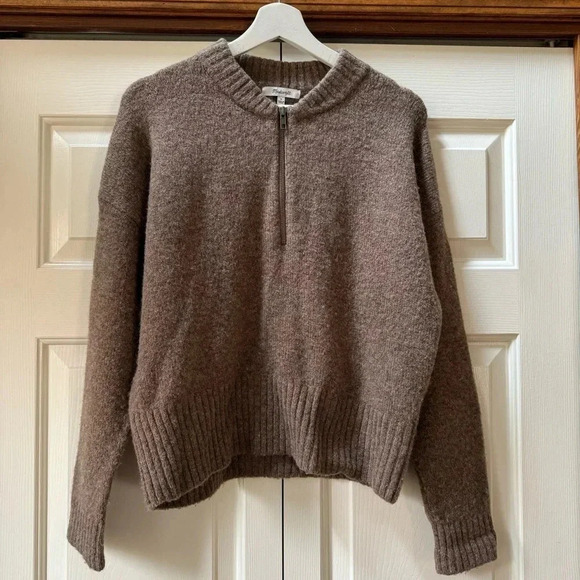 Madewell York Half-Zip Wool Alpaca Blend Pullover Sweater Women’s size small - Picture 2 of 12